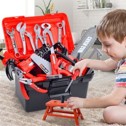 Tools Workshop Children's Toolbox Engineer Simulation Repair Pretend Toy Electric Drill Screwdriver Tool Kit Play Box Set for Kids 221014