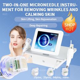 2 in 1 macchina per fisioterapia macchina martello freddo microneedle efficiente radiofrequenza che stringe la pelle per eliminare le linee sottili