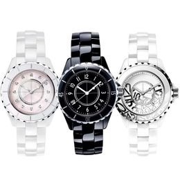 2023 luxury women's watches ceramic white and black diamond watch fashion aaa quality ladies wristwatch classic designer wome233o
