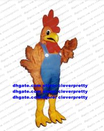 Red Chicken Rooster Cock Chook Mascot Costume Adult Cartoon Character Outfit Suit Children Programme Wedding Marriage zx2866