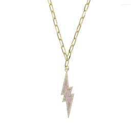 Chains Box Chain Open Link Pendant Necklace Pink Enamel Lighting For Women