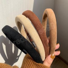 Fashion Autumn Headbands For Women Casual Side Suede Fabric Hair Hoop Classic Turban Travel Party Headwear