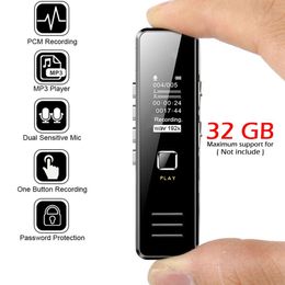 Digital Voice Recorder Audio Speaker 32GB USB Rechargeable Play Sound MP3 Player Noise Reduction Remote Record 221014