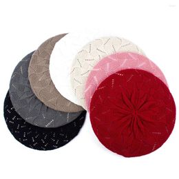 Berets Women's 2022 Autumn Knitted Acrylic Beret Hat For Female Womans French Artist Red Boinas Para Mujer GS113C