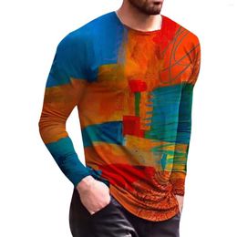 Men's Casual Shirts Vintage Folk-custom Long Blouse Men's Tops Printed Sleeve T-Shirt