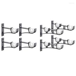 Shower Curtains 8 Pack Single Curtain Rod Brackets For Drapery Heavy Duty Holders Black - 4 18.6Cm & 11X8cm