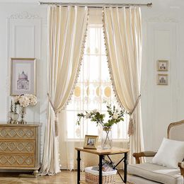 Curtain Luxury European Thick Beige Velvet Solid Blackout Window Treatment Curtains For Living Room Bedroom Decoration Custom