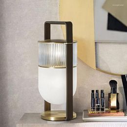 Table Lamps Modern Portable Glass Lamp Nordic Luxury Living Room Bedroom Bedside Study Model Exhibition Hall Decoration