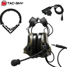 Headphones Earphones TAC-SKY COMTAC III Helmet Bracket Silicone Earmuffs Headset with PTT U94 PTT and Tactical Headset Replacement Headband 221101