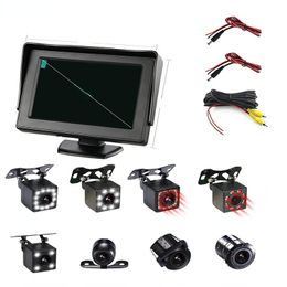 Night Vision Car Waterproof Rear Vehicle Backup Camera Foldable Monitor 4.3 Inch HD Rear View Camera Monitor with LED monitor mp3 player mp4 View