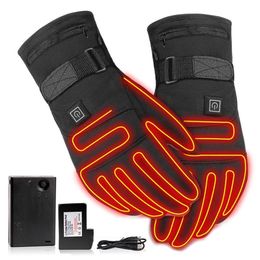 Mittens Heated Gloves Waterproof Non-slip Touch Screen 3.7V Rechargeable Battery Powered Electric Hand Warmer For Skiing Cycling 221014