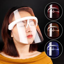 Face Care Devices 3 Colors LED Light Therapy Mask Pon Instrument Anti-aging Anti Acne Wrinkle Removal Skin Tighten Beatuy SPA Treatment 221024