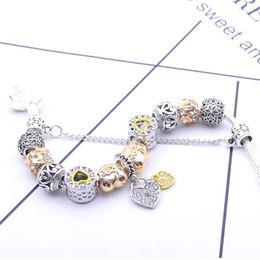 Link Bracelets Anniversary Gift Love Pendant Inlaid Zircon Bright Heart Lock DIY Personality Bracelet Simple Korean