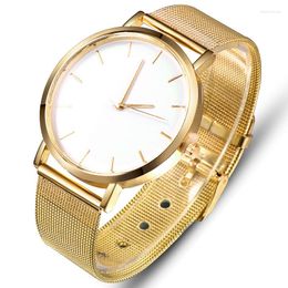 Wristwatches Luxury Gold Women's Watch Fashion Casual Quartz Wristwatch Lover's Watches Mesh Belt Clock Relogio Femino