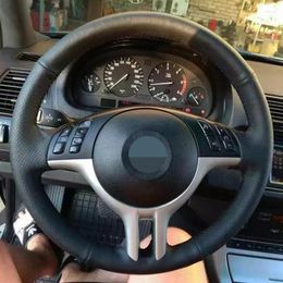 Steering Wheel Covers Car Cover For 318i 325i X3 E39 X5 E46 E53 Z3 E36/7 E36/8 No-Slip Black Artificial Leather Accessories