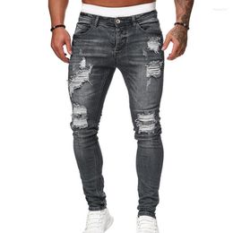 Men's Pants Men's Skinny Jeans Pencil Motorcycle Party Casual Streetwear Cowboy XIN-