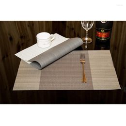 Table Mats European PVC Western Placemat Kitchen Plastic Green Tableware Pad Three-segment Striped Simple Tea Set