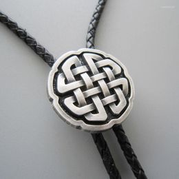 Bow Ties Vintage Silver Plated Round Cross Knot Bolo Tie Neck Necklace Also Stock In US