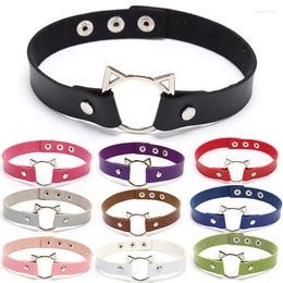 Choker 1PCS Punk Harajuku Collar Necklace Kit Head PU Leather Goth Handmade Neck Bracelet Jewellery