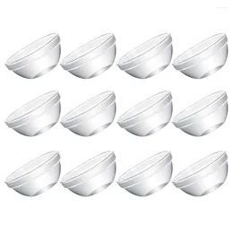 Bowls 12 Pcs Round Side Dishes Clear Glass Bowl Water Chestnut Cake Containers Pudding Milk Cup Mini Prep