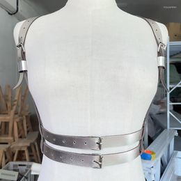 Belts 2022 Double Belt Design Personality White PU Leather Strap Girdle Punk Trend Sexy Bondage Body Women Waistband