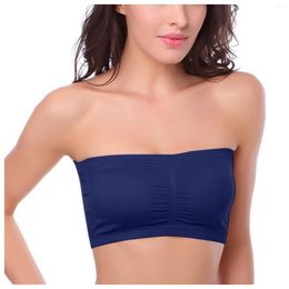 Bustiers & Corsets Fashsiualy Strapless Tube Tops Off-Shoulder 2022 Women's Bra Stretch Soft Bralette Underwear Wire Free Cotton Solid