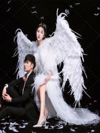Big White Devil Feather Wings Cartoon Performance Revista Shooting Shoot Fashion Show Gares Aps Cosplay Formumes EMS 5505953