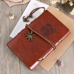 Party Decoration Retro Spiral Notebook Diary Notepad Vintage Pirate Anchors PU Leather Note Book Replaceable Stationery Gift Traveler