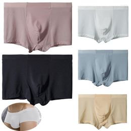 Underpants ADANNU Fashion Mesh Men's Comfortable And Breathable Sexy Solid Color Boxer Briefs AD7522