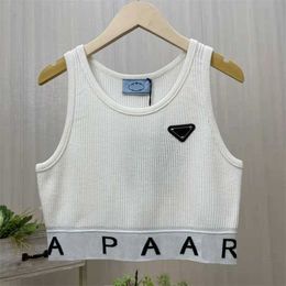 Women's Tanks Camis Women Designer Tops Tees Wide Shoulder Strap Vest Sleeveless Top Triangular Letter Badge T-shirt Summer S 429