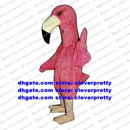 Pink Flamingo Bird Mascot Costume Adult Cartoon Character Outfit Theatrical Performances Marketplstar Marketplgenius zx2635