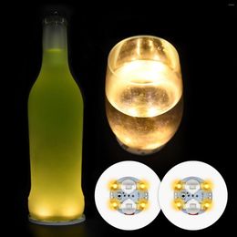 Table Mats 10pcs Bottle Stickers Coasters Lights Battery Powered LED Party Drink Cup Mat Christmas Vase Year Halloween Decoration Light