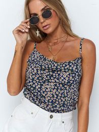 Women's Tanks Sexy Flower And Leopard Print Summer Suspenders Top Casual Slim Ladies Vest T-shirt Halter Club Beach Wear