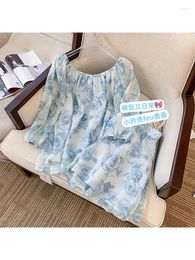 Women's Tracksuits Women Shirt Shorts Two Piece Set Loose High Waist Wide Leg Long Sleeve Blouse Suits 2022 Female Fashion Tie-dyed Outfit