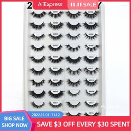 False Eyelashes 20 Pairs In One Tray Mink Lashes Wholesale Natural Fluffy 3d Makeup Bulk