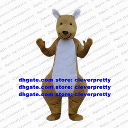 Brown Kangaroo Roo Mascot Costume Adult Cartoon Character Outfit Suit Community Activities Showtime Stage Props zx1713