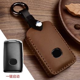 Car Key Crazy Horse Leather Auto Car Styling Key Case For Mazda 3 Alexa CX4 CX5 CX8 2019 2020 Car Holder Shell Remote Cover keychain T221110