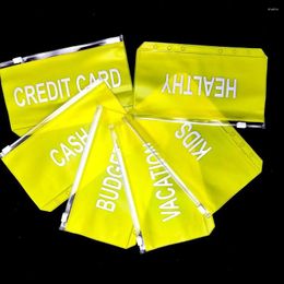 Yellow PVC Presentation Binder Folder Zipper Receive Bag Concise Cash Planner Spiral Filing Products Card Holder