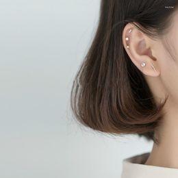 Stud Earrings Real 925 Sterling Silver Fashion Small Geometric Female Temperament Sweet Ear Jewellery For Women