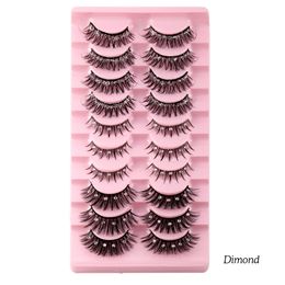 Thick Natural Diamond Eyelashes Curly Crisscross Soft & Vivid Handmade Reusable Multilayer 3D Glitter Fake Lashes Full Strip Bling Eyelashes