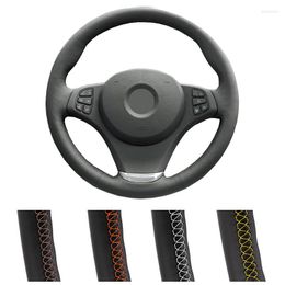 Steering Wheel Covers DIY Customised Car Cover For E83 X3 2003-2010 E53 X5 2004-2006 Leather Wrap