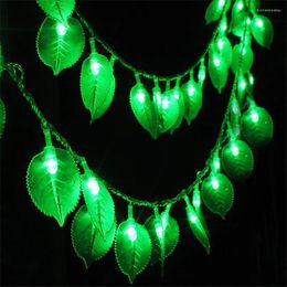 Strings 10M 100 LED Artificial Fake Plants Green Leaf Garland Light Outdoor Vine Fairy String For Home Kitchen Garden Wall Decor
