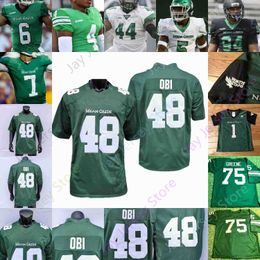 North Texas UNT Mean Green Football Jersey NCAA Joe Greene Austin Aune Ayo Adeyi KD Davis Jake Roberts Adaway III Johnson Burns