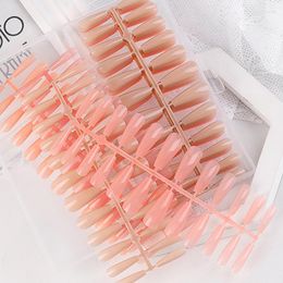 False Nails 240PCS Long Square Fake Ice Transparent Nail Tips Nude Extension For Manicure Stick-on Dropshpping Wholesale