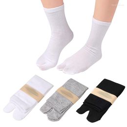 Men's Socks 6 Pairs Japanese Style Two-Toed Thin Comfortable Mid-tube Unisex Indoor Split Sandal Two Finger Sock Women Men Gift