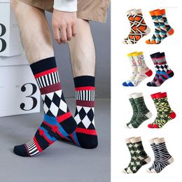 Men's Socks Colourful For Men Harajuku Happy Funny Skull Egg Avocado Zebra Everyday Cotton Wedding Christmas Gif