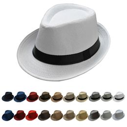 Wide Brim Hats Bucket Summer Fedora Hat For Men Fashionable Elegant Vintage Black Femmes Blanc Rouge 1920S Panama Top Jazz Beach Unisexe Classic Cap 221024