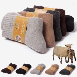 Men's Socks 1 Pairs Winter Warm Women Wool Male Men Super Thicker Solid Merino Against Cold Snow Terry