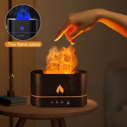 Humidifiers Other Home Garden USB Essential Oil Diffuser With Flame Aroma Diffusers Ultrasonic Air Humidifier Office Fragrance Sooth Sleep 221014