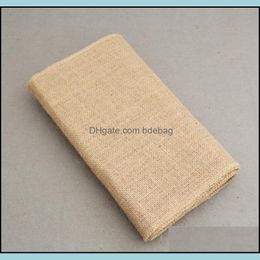 Table Runner Linen Roll Tablecloth Hessian Burlap True Colors 30Cmx10M Chair Back Wedding Celebration Decorate Table Flag Home Kitch Dhfa7